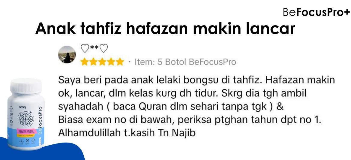 Tangkap layar feedback pelanggan — Tahfiz · Cerita tentang hafazan