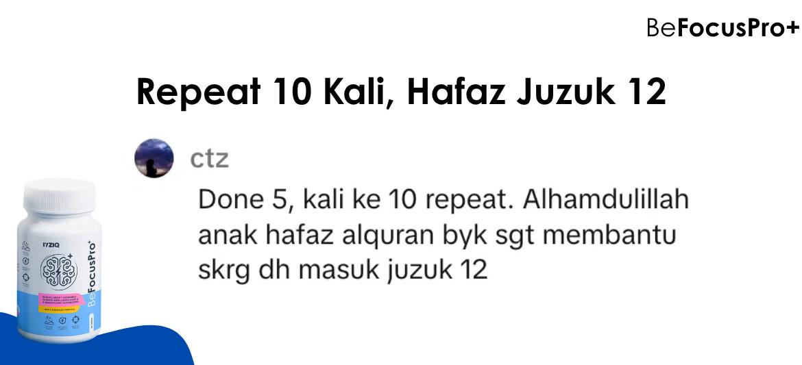 Tangkap layar feedback pelanggan — Tahfiz · Perkongsian pembelian berulang